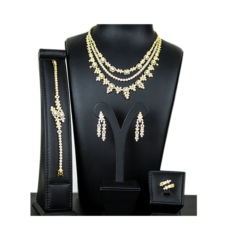 Luxury Bee Adore Necklace Set for Women- with Zircon Marquise- Party-Wedding Jewelry Set-Silver Reach - Luxury Bee