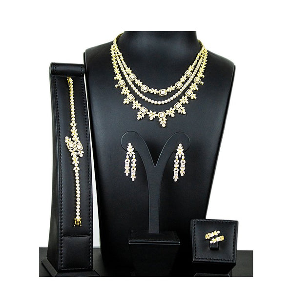 Luxury Bee Adore Necklace Set for Women- with Zircon Marquise- Party-Wedding Jewelry Set-Silver Reach - Luxury Bee