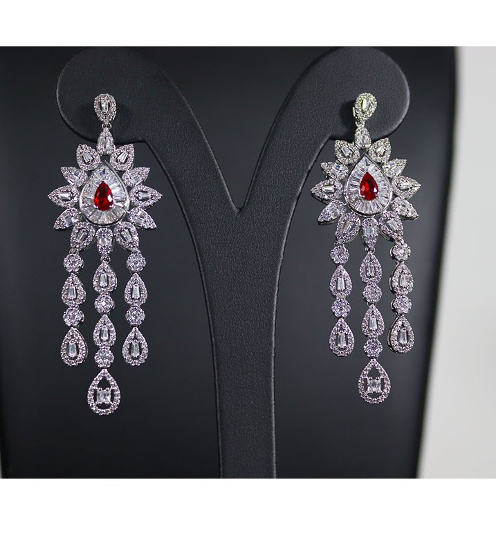 Luxury Bee Hallmark Necklace Set- with Zircon- Party/Wedding Jewelry Set-Red Reach - Luxury Bee