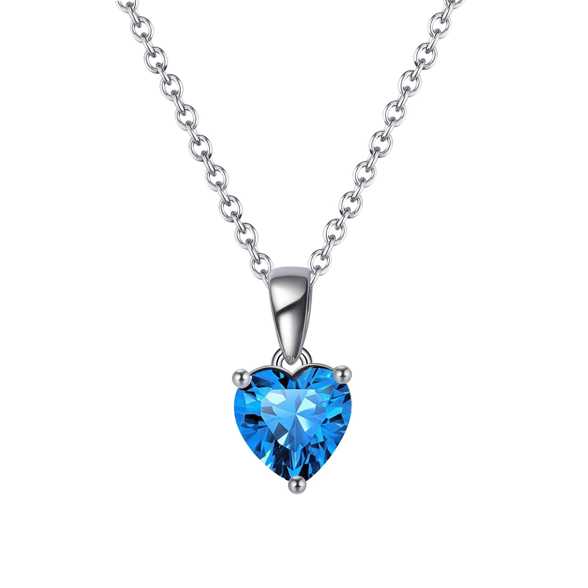 Luxury Bee Luxe Sterling Silver 925 Necklace with Heart Shape Pendant with CZ Zircon Crystal For Women - Luxury Bee