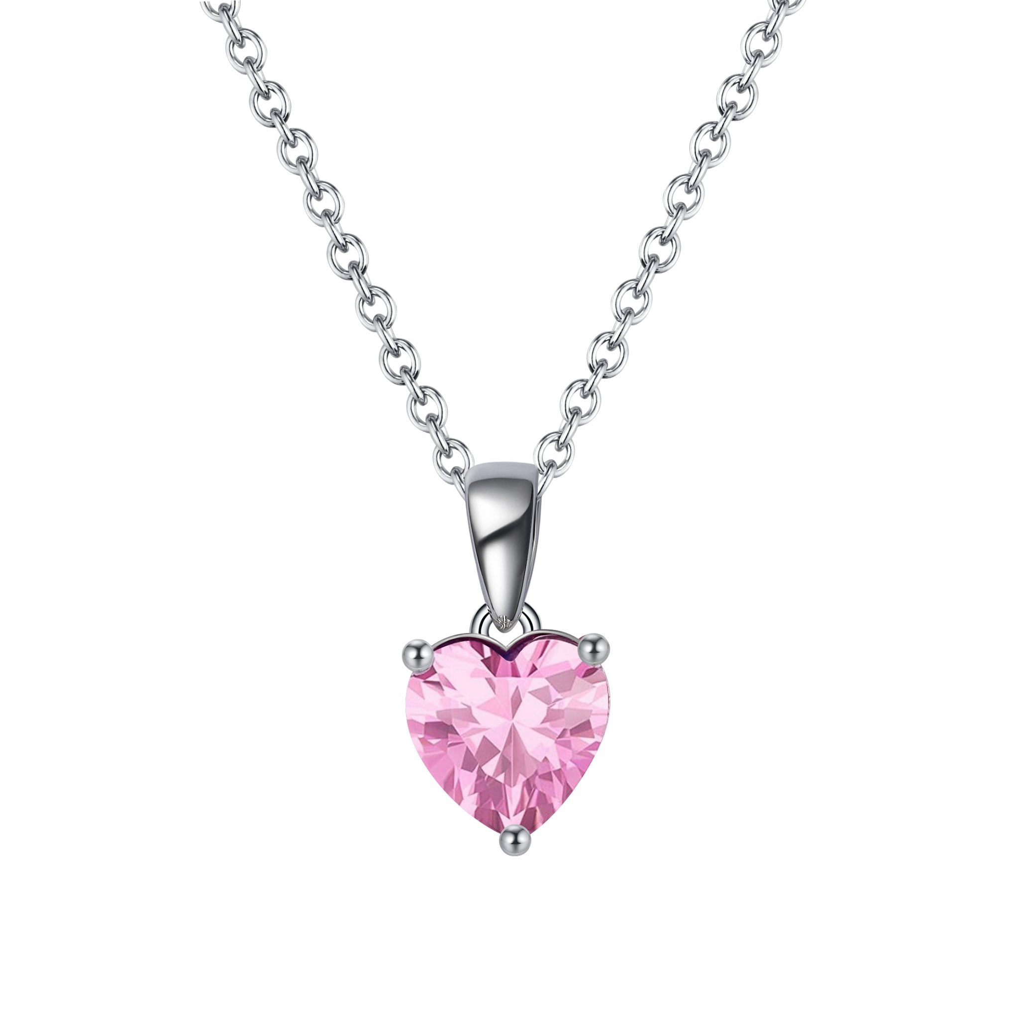 Luxury Bee Luxe Sterling Silver 925 Necklace with Heart Shape Pendant with CZ Zircon Crystal For Women - Luxury Bee