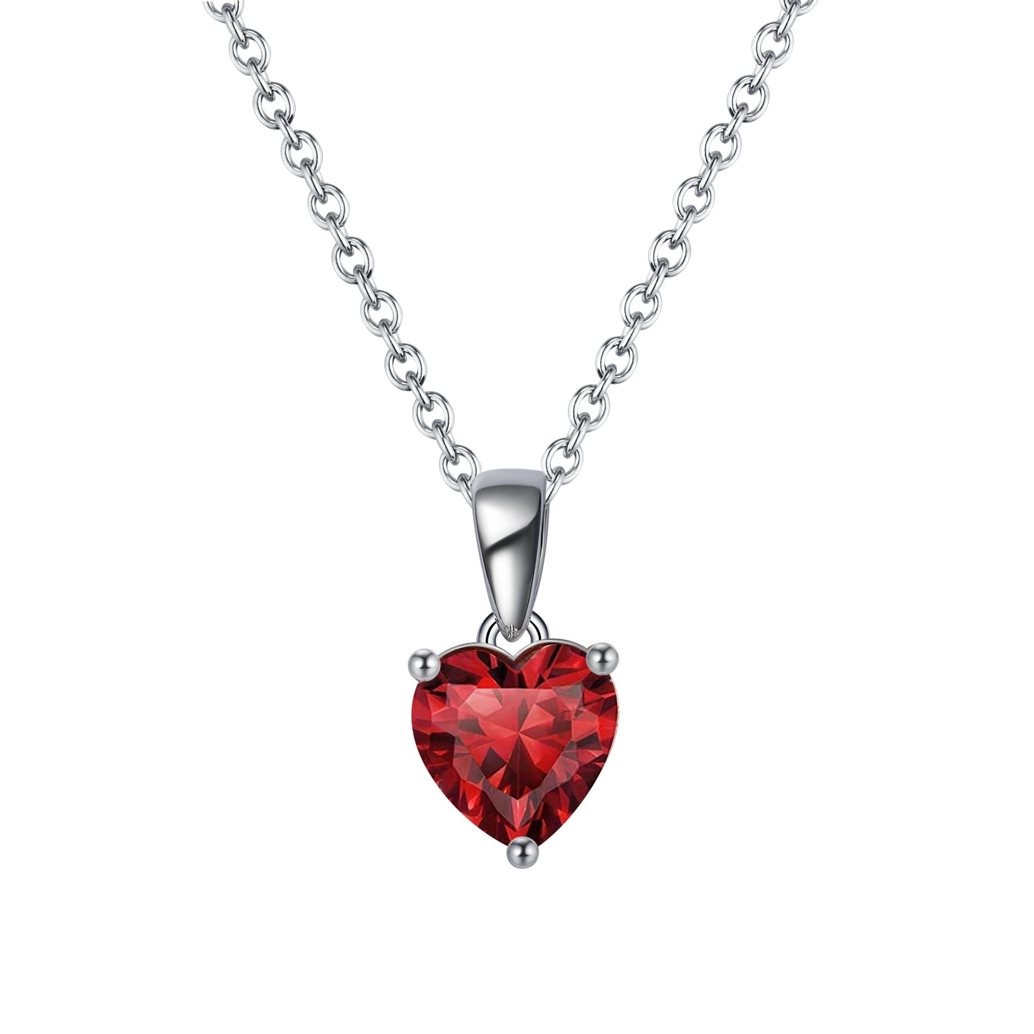 Luxury Bee Luxe Sterling Silver 925 Necklace with Heart Shape Pendant with CZ Zircon Crystal For Women - Luxury Bee