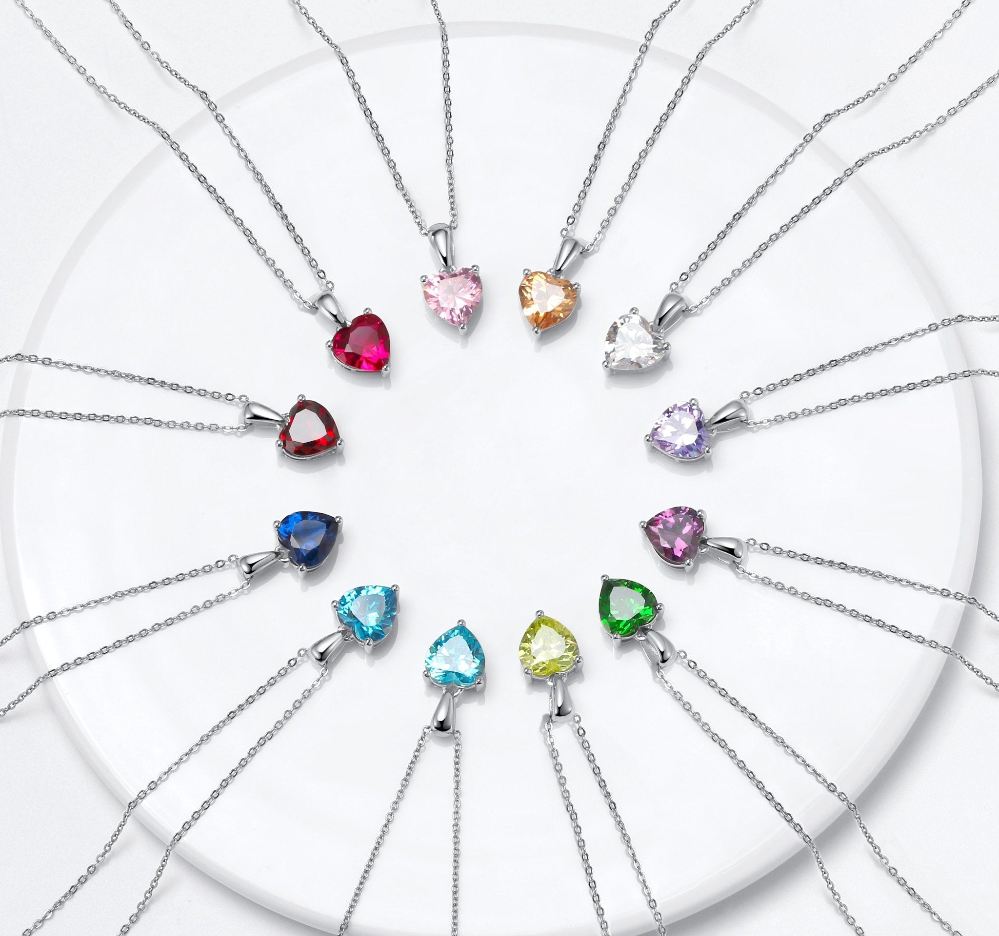 Luxury Bee Luxe Sterling Silver 925 Necklace with Heart Shape Pendant with CZ Zircon Crystal For Women - Luxury Bee