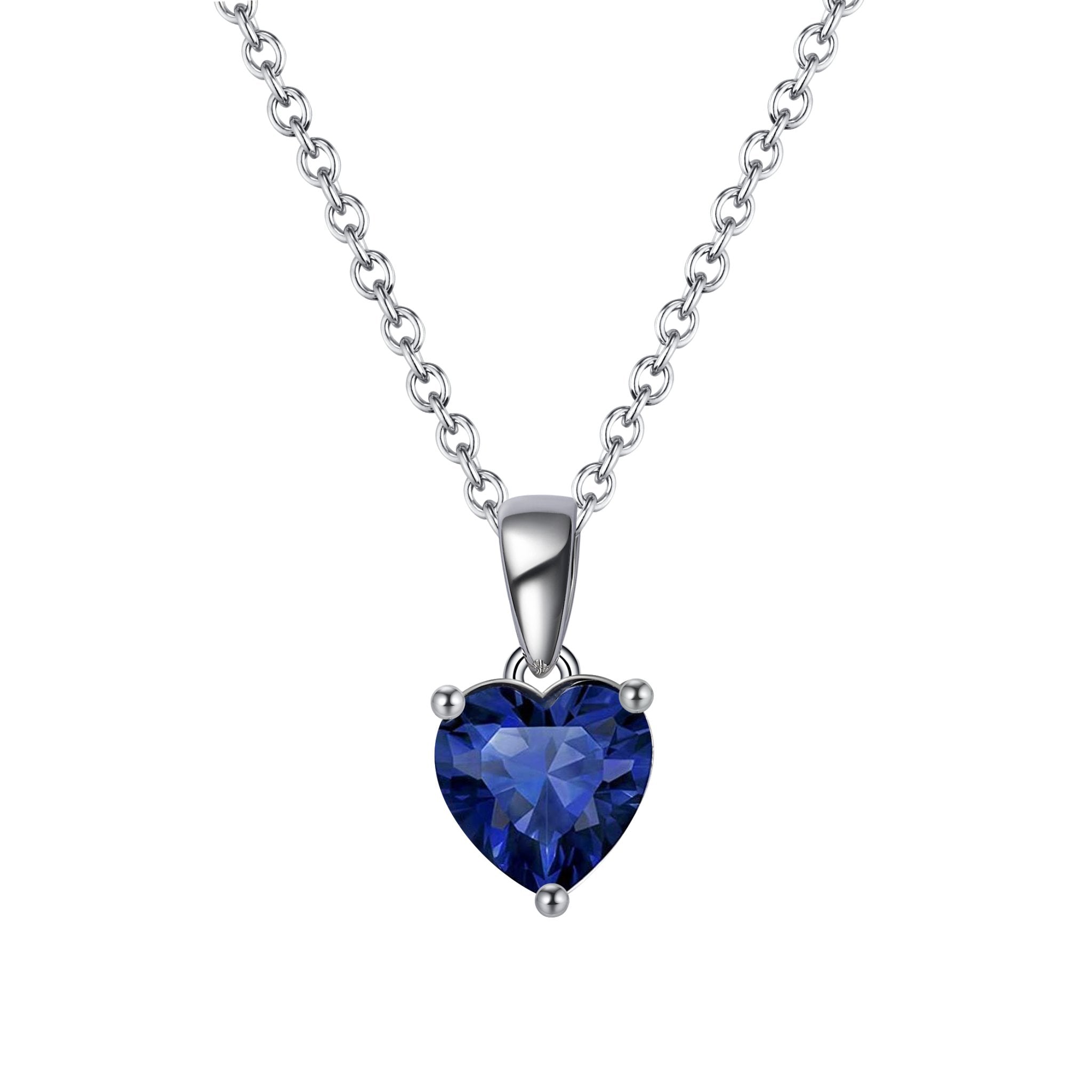 Luxury Bee Luxe Sterling Silver 925 Necklace with Heart Shape Pendant with CZ Zircon Crystal For Women - Luxury Bee