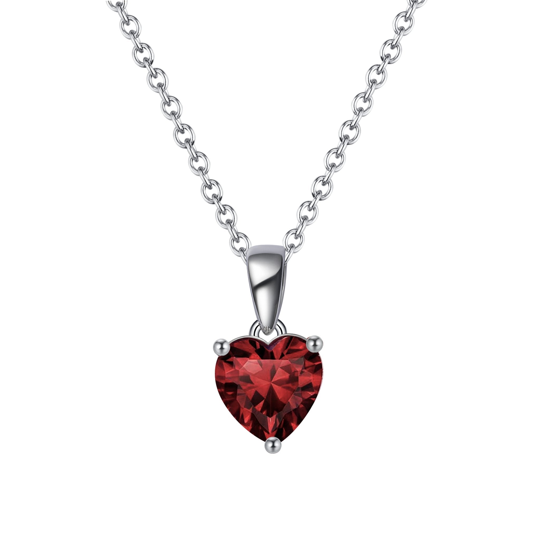 Luxury Bee Luxe Sterling Silver 925 Necklace with Heart Shape Pendant with CZ Zircon Crystal For Women - Luxury Bee