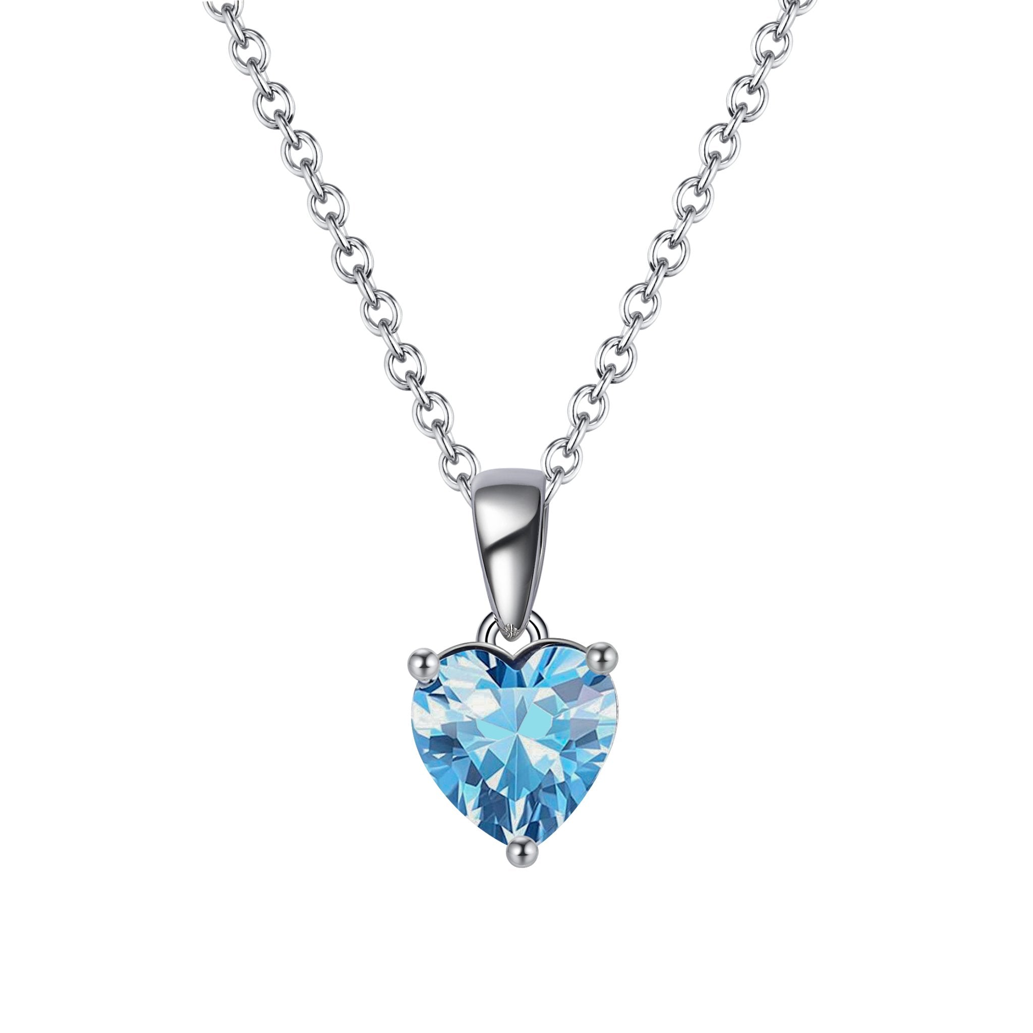 Luxury Bee Luxe Sterling Silver 925 Necklace with Heart Shape Pendant with CZ Zircon Crystal For Women - Luxury Bee