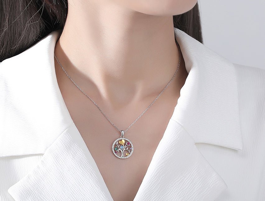 Luxury Bee Naturize Sterling Silver 925 Life Tree Shape Pendant Necklace. - Luxury Bee