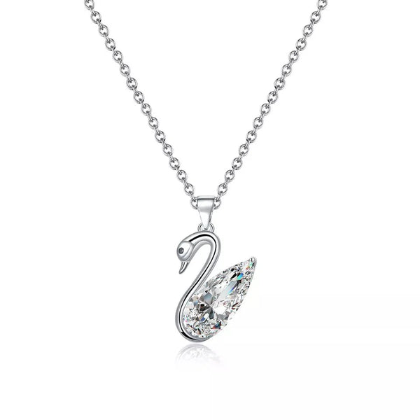 Luxury Bee Swan Shape Necklace 925 Sterling Silver Pendant Necklace For Women - Luxury Bee